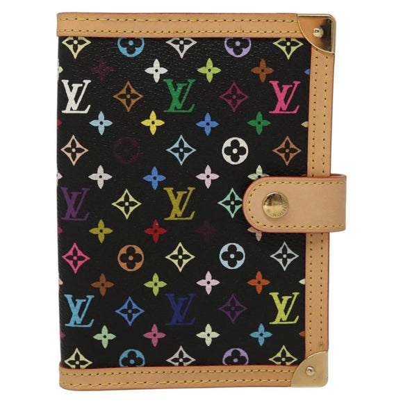 LOUIS VUITTON Multicolor Agenda PM Day Planner Cover Black R21076 LV Auth KD350V