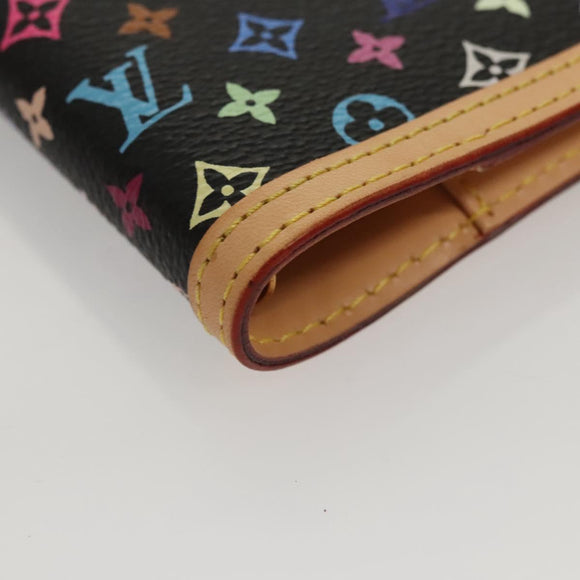 LOUIS VUITTON Multicolor Agenda PM Day Planner Cover Black R21076 LV Auth KD350V