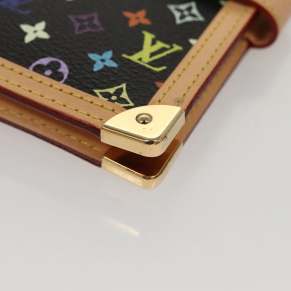 LOUIS VUITTON Multicolor Agenda PM Day Planner Cover Black R21076 LV Auth KD350V