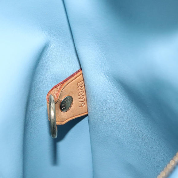 LOUIS VUITTON Monogram Vernis Houston Hand Bag Baby Blue M91005 LV Auth KD353