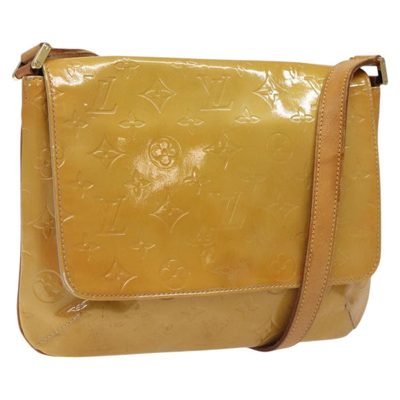 LOUIS VUITTON Monogram Vernis Thompson Street Bag Beige M91301 LV Auth KD355