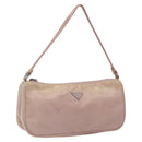 PRADA Accessory Pouch Nylon Pink Silver Auth KD371-1