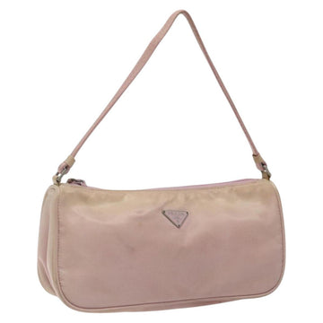 PRADA Accessory Pouch Nylon Pink Silver Auth KD371