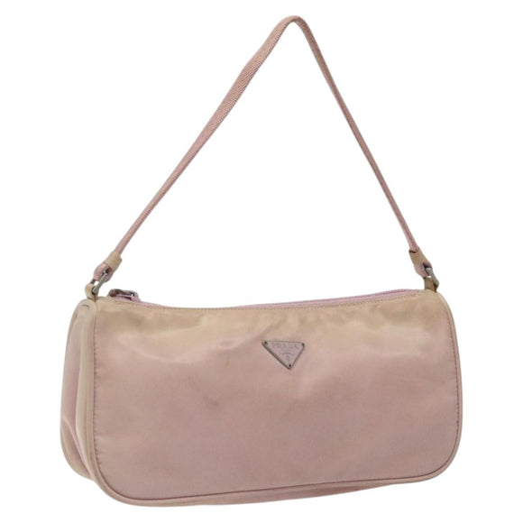 PRADA Accessory Pouch Nylon Pink Silver Auth KD371
