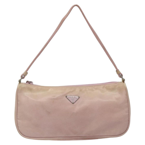 PRADA Accessory Pouch Nylon Pink Silver Auth KD371