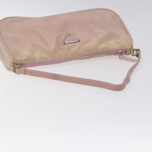 PRADA Accessory Pouch Nylon Pink Silver Auth KD371