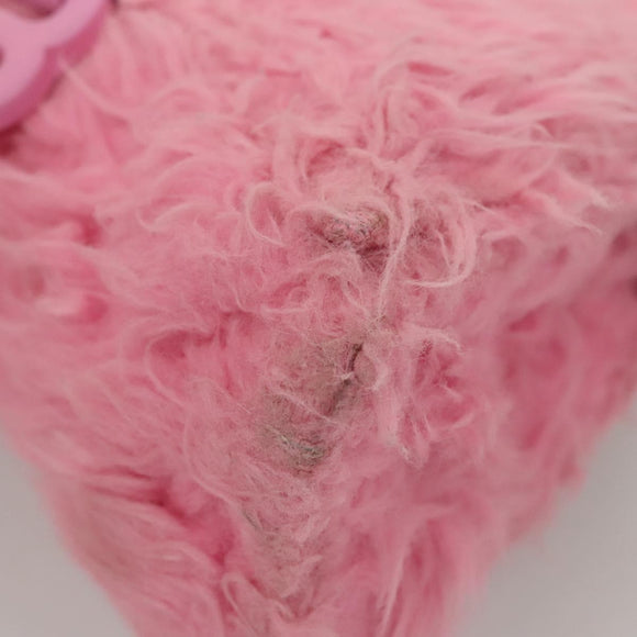 BALENCIAGA Hour Glass Hand Bag Wool 2way Pink Auth KD374