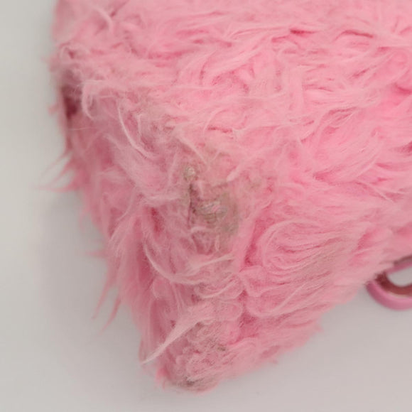 BALENCIAGA Hour Glass Hand Bag Wool 2way Pink Auth KD374