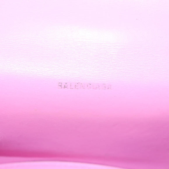 BALENCIAGA Hour Glass Hand Bag Wool 2way Pink Auth KD374