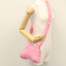 BALENCIAGA Hour Glass Hand Bag Wool 2way Pink Auth KD374-26