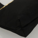 CELINE Circle Pouch Nylon Black Gold Auth KD376-9