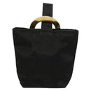 CELINE Circle Pouch Nylon Black Gold Auth KD376-2