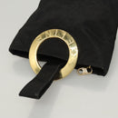 CELINE Circle Pouch Nylon Black Gold Auth KD376-6