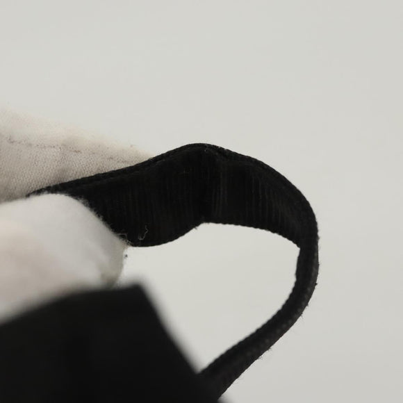 CELINE Circle Pouch Nylon Black Gold Auth KD376