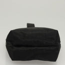 CELINE Circle Pouch Nylon Black Gold Auth KD376-5