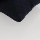 CHANEL Mini Matelasse Chain Pouch Cotton Navy Gold CC Auth KD377-14