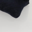 CHANEL Mini Matelasse Chain Pouch Cotton Navy Gold CC Auth KD377-15