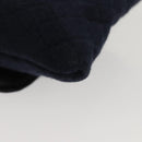 CHANEL Mini Matelasse Chain Pouch Cotton Navy Gold CC Auth KD377-16