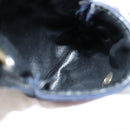 CHANEL Mini Matelasse Chain Pouch Cotton Navy Gold CC Auth KD377-12