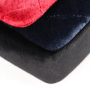 CHANEL Matelasse Camellia Chain Schultertasche Velour Rot CC Auth KD378SM-18