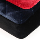 CHANEL Matelasse Camellia Chain Shoulder Bag Velor Red CC Auth KD378SM-19