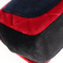 CHANEL Matelasse Camellia Chain Shoulder Bag Velor Red CC Auth KD378SM-20