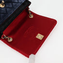 CHANEL Matelasse Camellia Chain Schultertasche Velour Rot CC Auth KD378SM-23