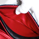 CHANEL Matelasse Camellia Chain Schultertasche Velour Rot CC Auth KD378SM-29