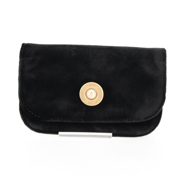 CHANEL Matelasse Camellia Chain Shoulder Bag Velor Red CC Auth KD378SM