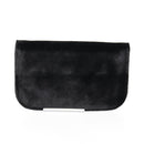 CHANEL Matelasse Camellia Chain Schultertasche Velour Rot CC Auth KD378SM-31