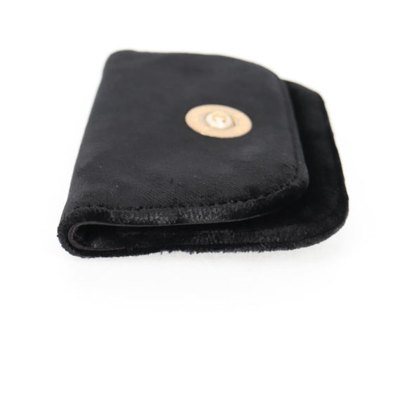 CHANEL Matelasse Camellia Chain Shoulder Bag Velor Red CC Auth KD378SM