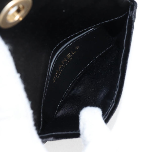 CHANEL Matelasse Camellia Chain Shoulder Bag Velor Red CC Auth KD378SM