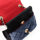 CHANEL Matelasse Camellia Chain Shoulder Bag Velor Red CC Auth KD378SM-38