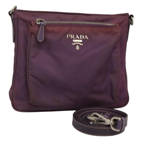 PRADA Shoulder Bag Nylon Purple Auth KD383