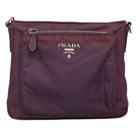 PRADA Shoulder Bag Nylon Purple Auth KD383