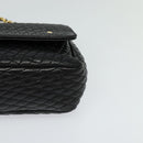 BALLY Chain Shoulder Bag Leather Black Auth KD388-14