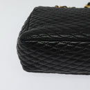 BALLY Chain Shoulder Bag Leather Black Auth KD388-15