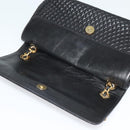 BALLY Chain Shoulder Bag Leather Black Auth KD388-10