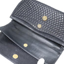 BALLY Chain Shoulder Bag Leather Black Auth KD388-18