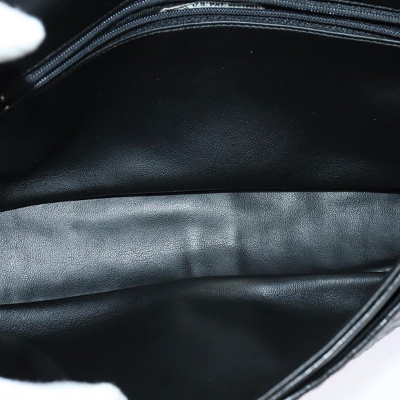 BALLY Chain Shoulder Bag Leather Black Auth KD388