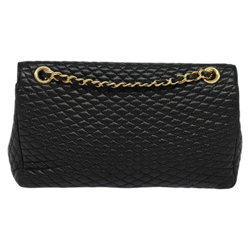 BALLY Chain Shoulder Bag Leather Black Auth KD388 - 0