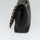 BALLY Chain Shoulder Bag Leather Black Auth KD388-4