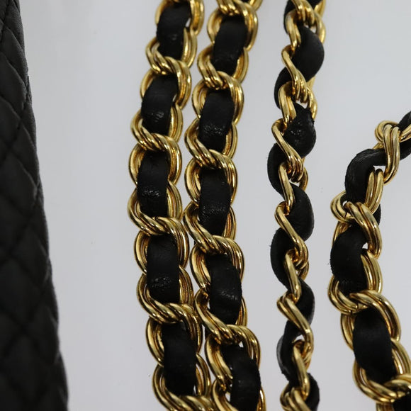 BALLY Chain Shoulder Bag Leather Black Auth KD388