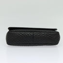 BALLY Chain Shoulder Bag Leather Black Auth KD388-5