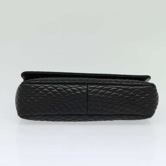 BALLY Chain Shoulder Bag Leather Black Auth KD388