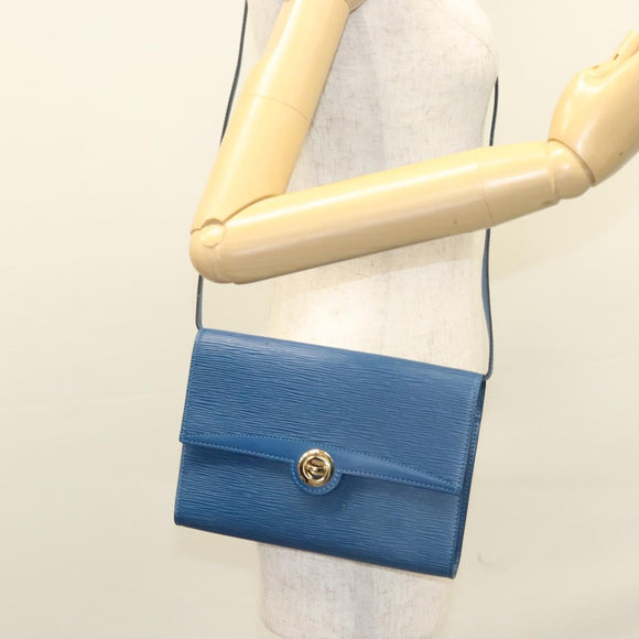 LOUIS VUITTON Epi Pochette Arche Shoulder Bag Blue M52575 LV Auth KD396