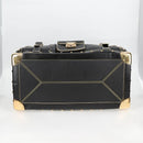 LOUIS VUITTON Suhari Extravagan Hand Bag Leather Black LV Auth KD398SM-5
