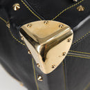 LOUIS VUITTON Suhari Extravagan Hand Bag Leather Black LV Auth KD398SM-16