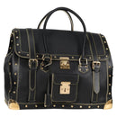 LOUIS VUITTON Suhari Extravagan Hand Bag Leather Black LV Auth KD398SM-1