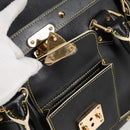 LOUIS VUITTON Suhari Extravagan Hand Bag Leather Black LV Auth KD398SM-22